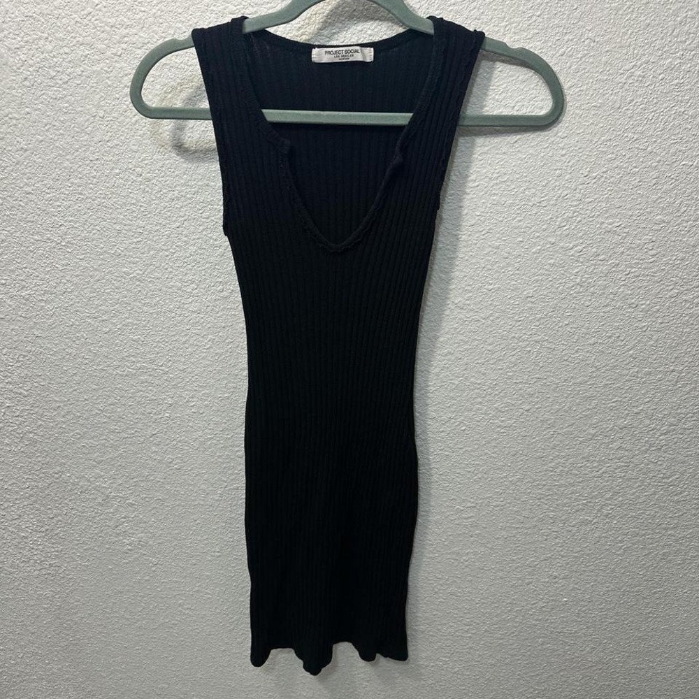 Black ribbed bodycon‎ dress